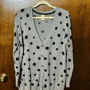 Faded Glory Gray and Black Cardigan Sweater